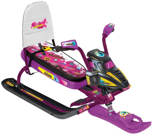 Снегокат Ника Snowpatrol СНД2/ПН2 Пинк, велоруль, сиреневый каркас, фиолетовый