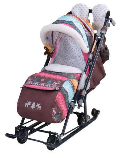 Санки-коляска комбинированная НИКА детям 7-7, розовый