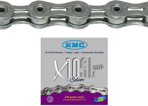 Цепь KMC X10 super light, 116L, серебристая