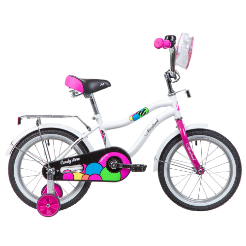Велосипед Novatrack Candy 16" (2023), рама 10.5" (98-110 см), белый