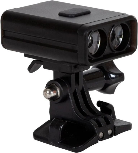 Фонарь передний (задний) STG BC-FL1685 с креплением на шлем, 200 lm, 800 mAh, USB, черный, черный