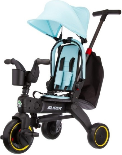 Велосипед трехколесный Slider Eva IT1101, складной, с ручкой управления (92-98 см), бирюзовый