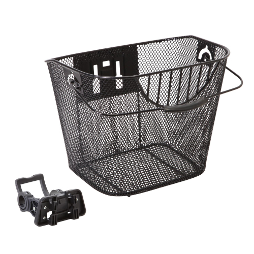 Корзина HT-207 с крепежом, на эксцентрике, съёмная, размер 35х25х26.5 см, черная  (для 26")