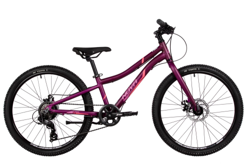 Велосипед Novatrack Novara 6.D 24 (2025), рама 10" (130-155 см), фиолетовый