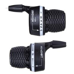 Манетки переключения Microshift MS-25 3 friction/6 indeХ, компл.из 2-х шт на 3 и 6 скоростей Манетки переключения Microshift MS-25 3 friction/6 indeХ, компл.из 2-х шт на 3 и 6 скоростей