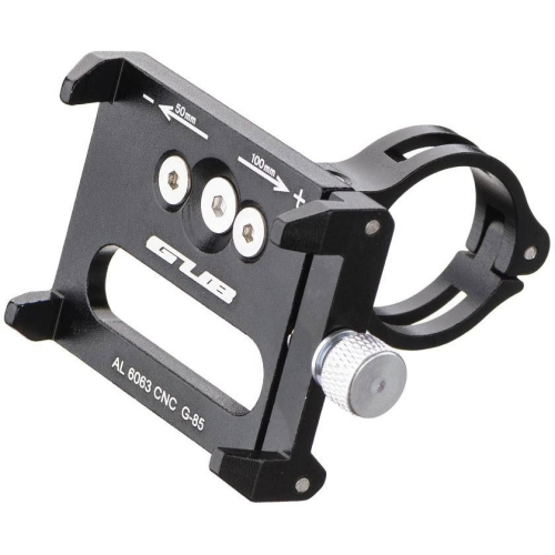 Держатель для смартфона GUB G-85, на руль/вынос 20-31.8 мм, облегченный, регулировка ширины 50-100 мм, черный, 09-300180