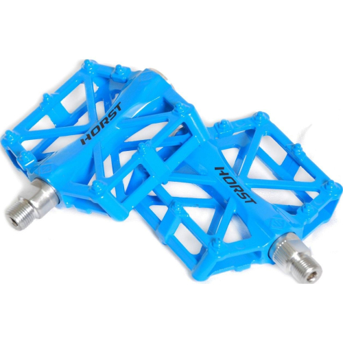 Педали алюминиевые H32 HORST, литые, широкие, с шипами, 92х95х15мм