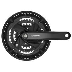 Система Shimano Altus M371, 175мм, кв, 44/32/22, с болтами, защ, черн. Система Shimano Altus M371, 175мм, кв, 44/32/22, с болтами, защ, черн.