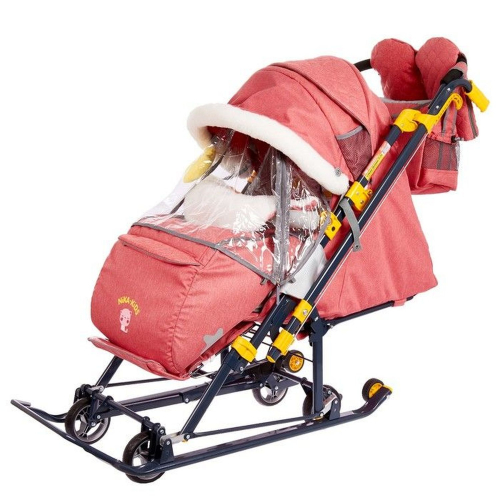 Санки-коляска НД7-7/2 в джинсовом стиле