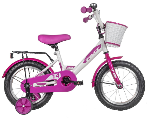 Велосипед Foxx Simple 14 (2025) (98-110 см), белый