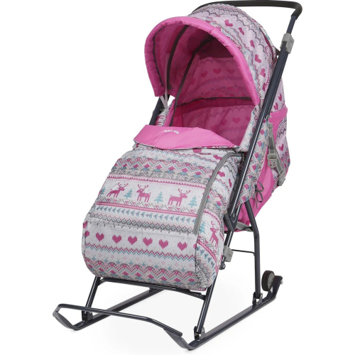 Санки-коляска Умка 3 (розовый)