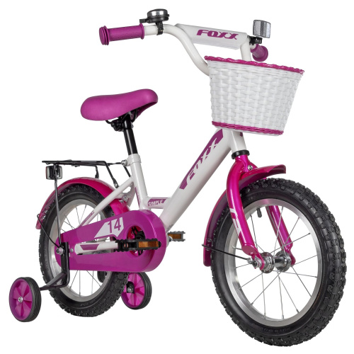 Велосипед Foxx Simple 14 (2025) (98-110 см), белый