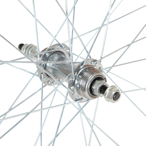 Колесо 26" зад, двустен.обод 32 отв., втулка сталь под V-brake, под трещетку, пром.подшипники