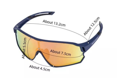 Очки велосипедные Rockbros, оправа синяя, линзы с поляризацией, RB_10134, синий