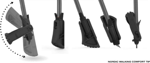 Наконечники для лыжероллеров KV+ Tip vid Comfort, 1 пара, черный