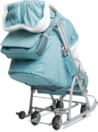 Санки-коляска "Ника детям 7-5К" мятный с шишкой (арт. НД7-5К/МТ), голубой