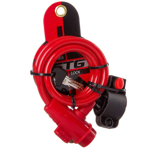 Велозамок STG TY596 10 мм х 100 см, красный
