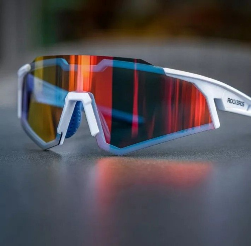 Очки велосипедные Rockbros, оправа зеленая, линзы с поляризацией красные, RB_14110006003, зеленый