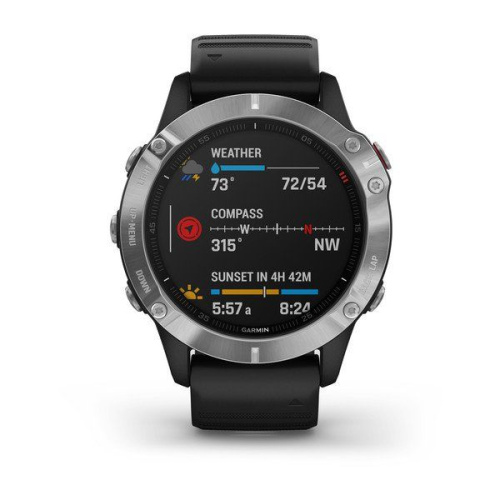 Часы GARMIN Fenix 6 (Silver/Black Band)