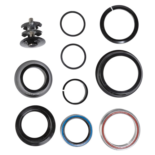 Рулевая колонка Neco H383AEM, ZS44/56, 1 1/8-1 1/2", алюм.чашки, пром.подшипники, черный