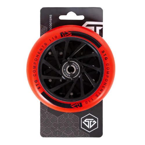 Колесо STG TW-16 для трюкового самоката, 110 мм, ABEC-9, черный с красным