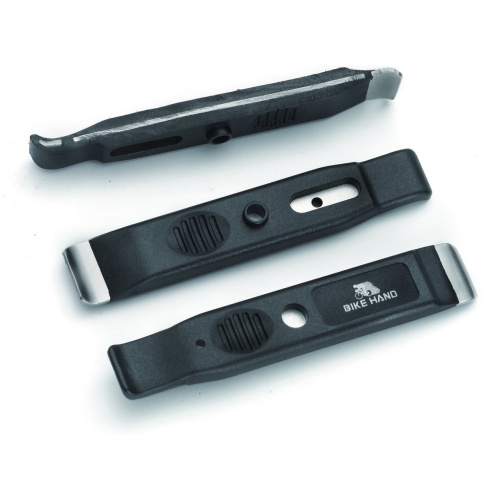 Лопатки бортировочные Bikehand YC-3128P, пластиковые со стальным сердечником 2шт., черные, 6-153128