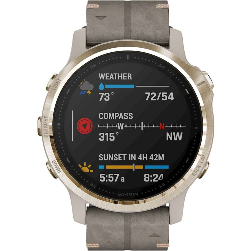 Часы GARMIN Fenix 6S Sapphire (Gold/Shale Suede Band)