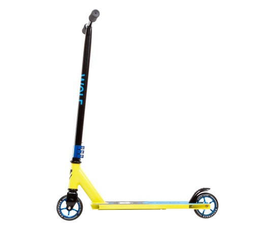 Самокат трюковой Novatrack Wolf 40 (2021), черный-лимонный