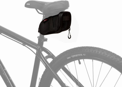 Велосумка под седло STG влагозащищенная, 18х9х9 см, 1.1 л, черный, модель 555-534, черный